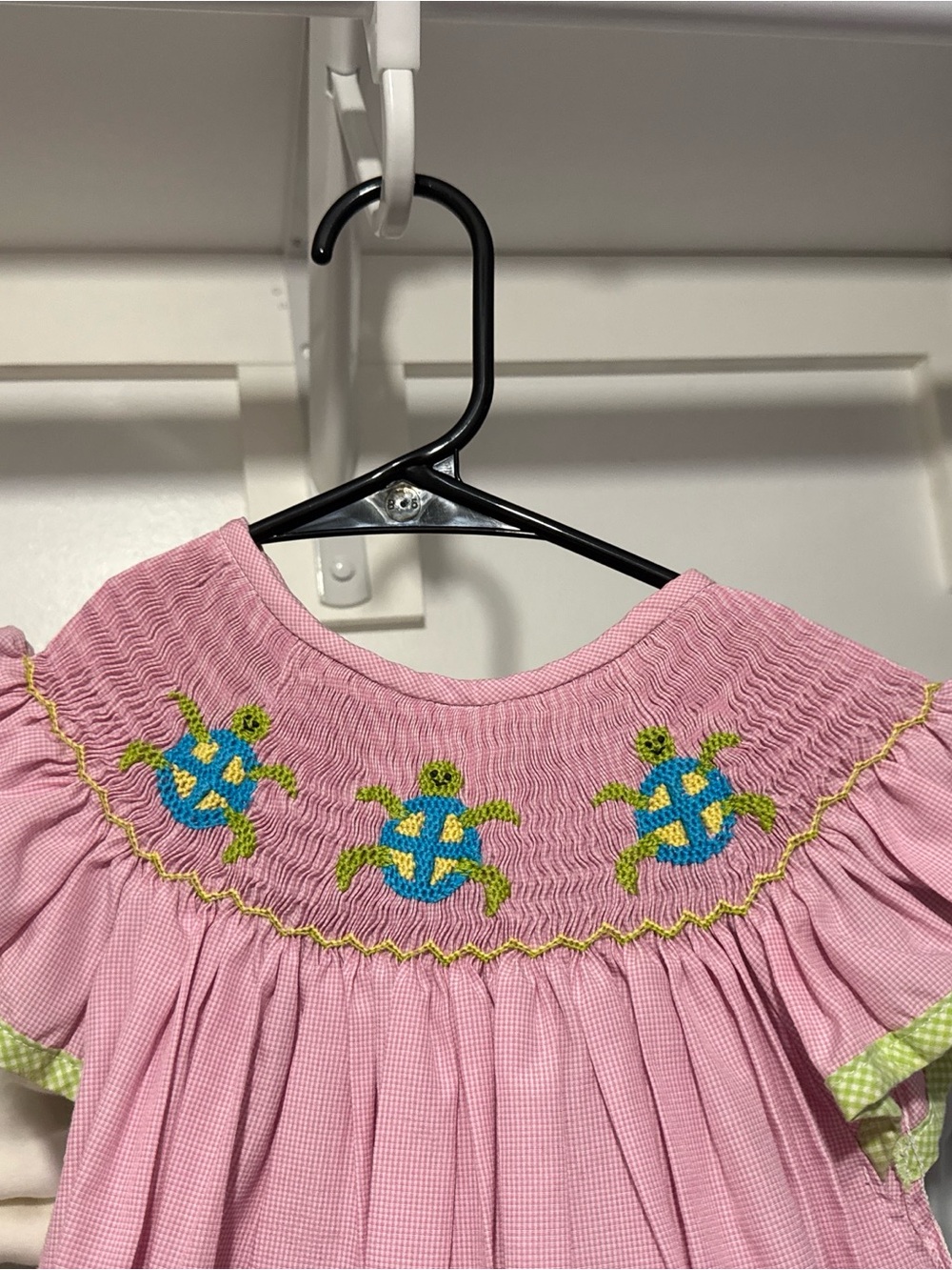 GINGER HARES BOUTIQUE SIZE 6 SMOCKED TURTLE DRESS